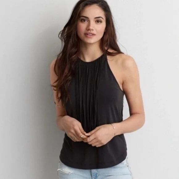 ✨ American Eagle Soft & Sexy Mesh Floral high neck halter Tank✨ - Picture 5 of 6